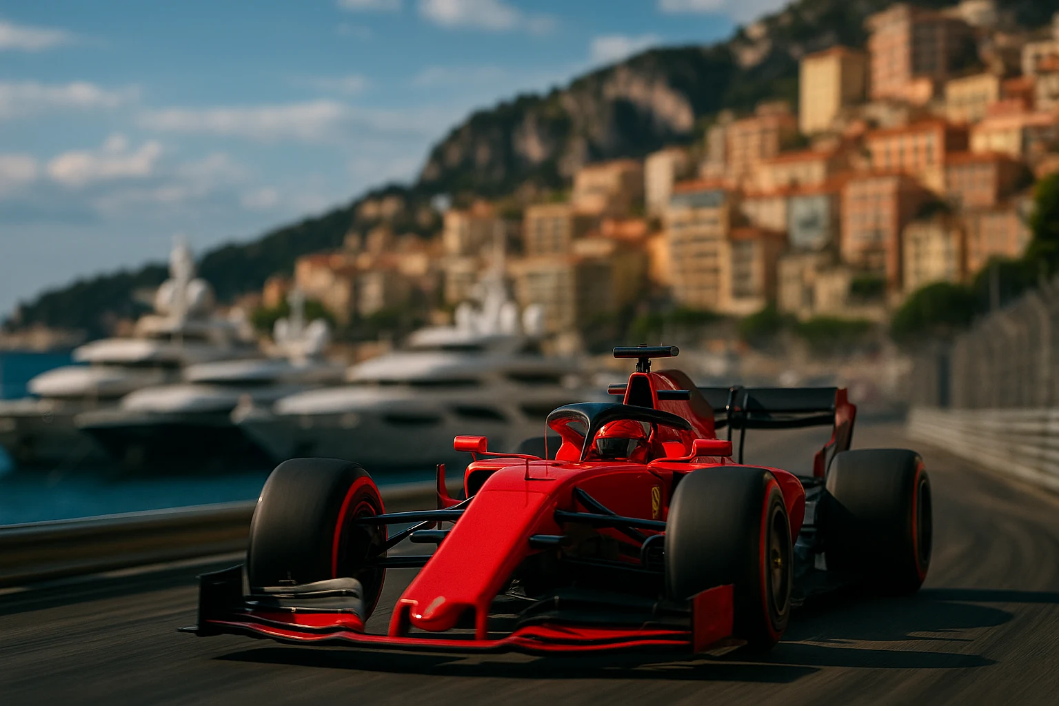 Monaco Grand Prix - aerial view of Port Hercule and the F1 circuit