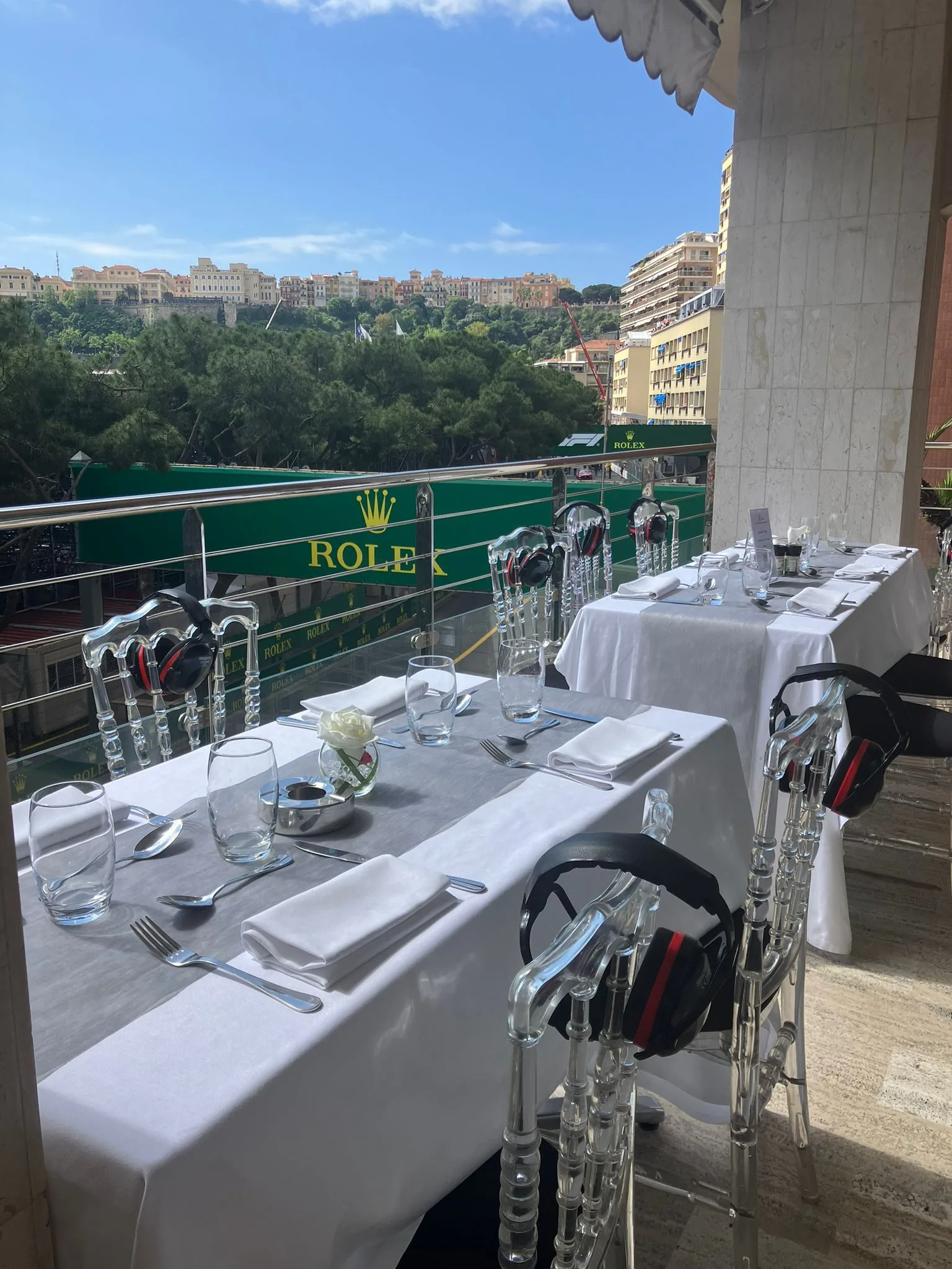 VIP terrace overlooking the Monaco Grand Prix circuit