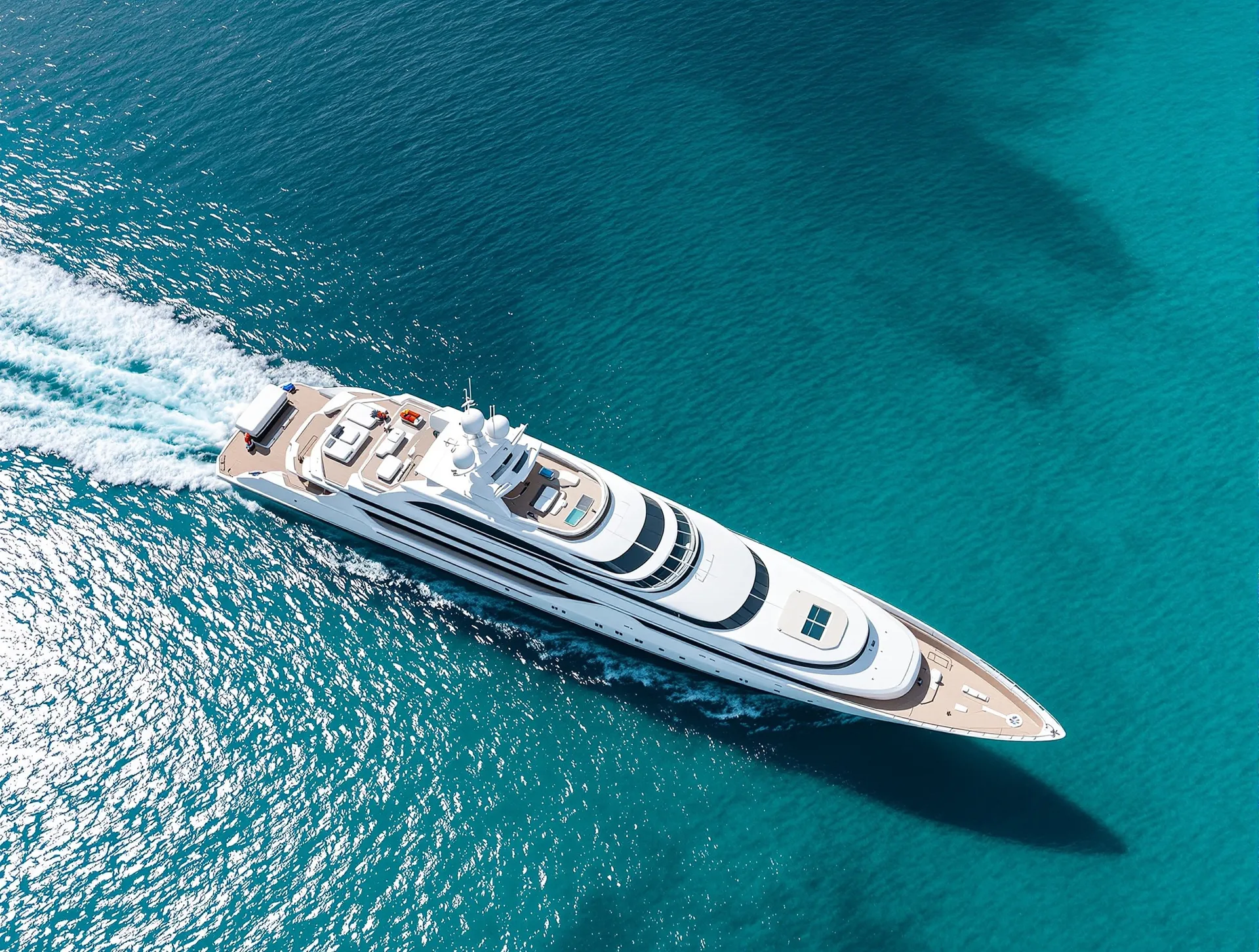 Superyacht vu du ciel naviguant au large de Cannes